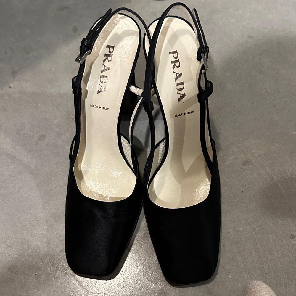 Prada Women's Black Slingback Heels